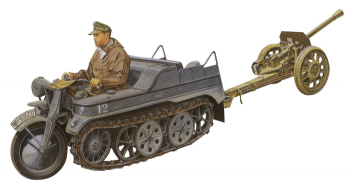 プラッツ 1/35 第二次世界大戦 ドイツ軍 Sd.Kfz.2 ケッテンクラート w/8.8cm 対戦車ロケット砲 プップヒェン