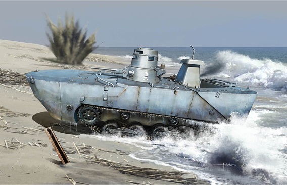 1/35 WW.II 日本海軍 水陸両用戦車 特二式内火艇 “カミ” 海上浮航形態 (前期型フロート付き)